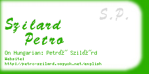 szilard petro business card